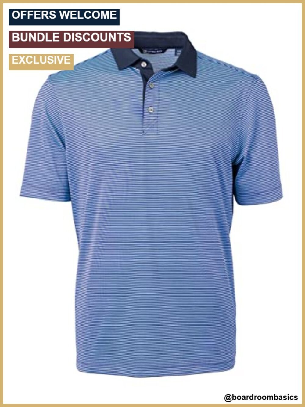 Men's Recycled Polyester Polo Shirt UPF 25+ Moisture-Wicking